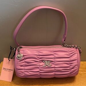 JUICY COUTURE Pink Run The World Ruched Barrel Shoulder Bag
